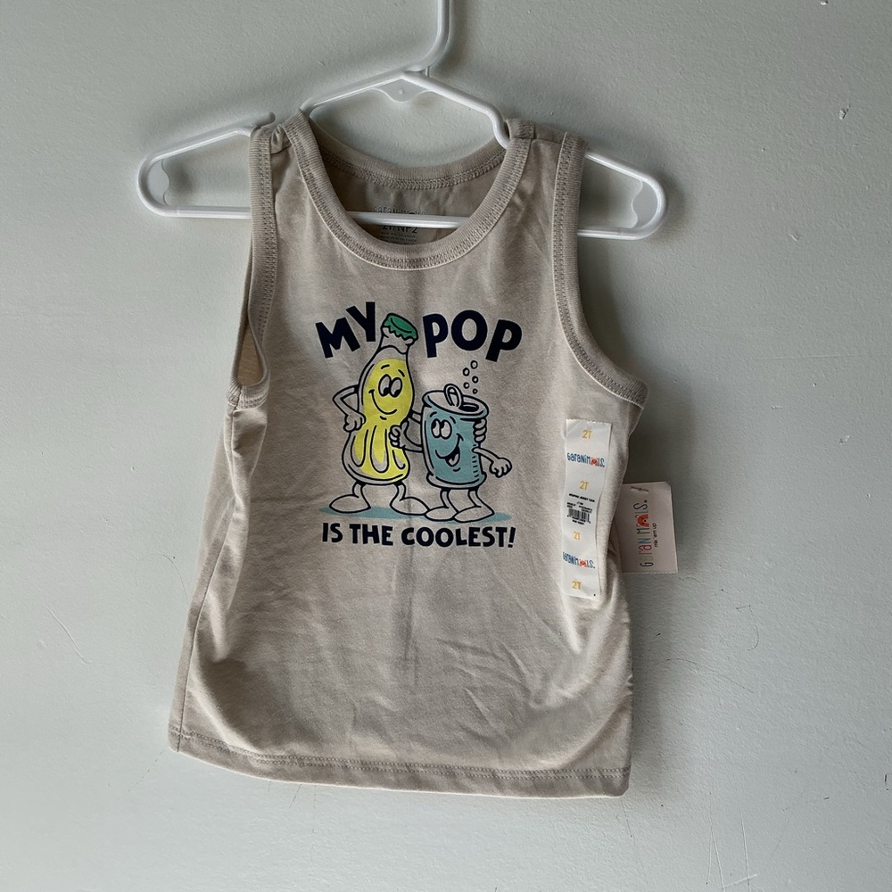 Garanimals Beige Tank Top with Fun Graphic
